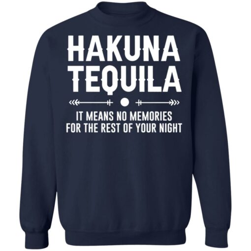 Hakuna tequila it means no memories for the rest of your night shirt