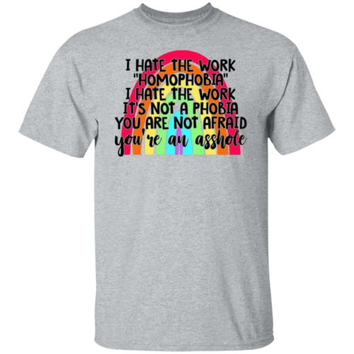 I hate the word homophobia i hate the work shirt