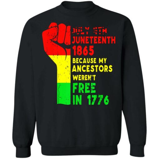 July 4th Juneteenth 1865 because my ancestors weren’t free in 1776 shirt