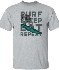 Skeleton surf sleep eat repeat shirt Skeleton surf sleep eat repeat shirt