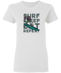 Skeleton surf sleep eat repeat shirt 2