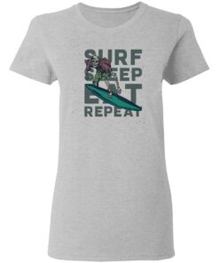 Skeleton surf sleep eat repeat shirt 3