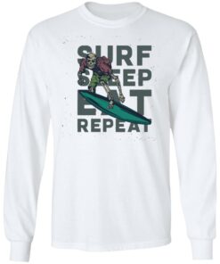 Skeleton surf sleep eat repeat shirt 4