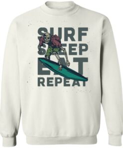 Skeleton surf sleep eat repeat shirt 8