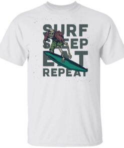 Skeleton surf sleep eat repeat shirt 9
