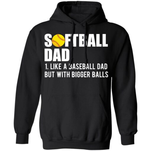 Softball dad like a baseball dad but with bigger balls shirt