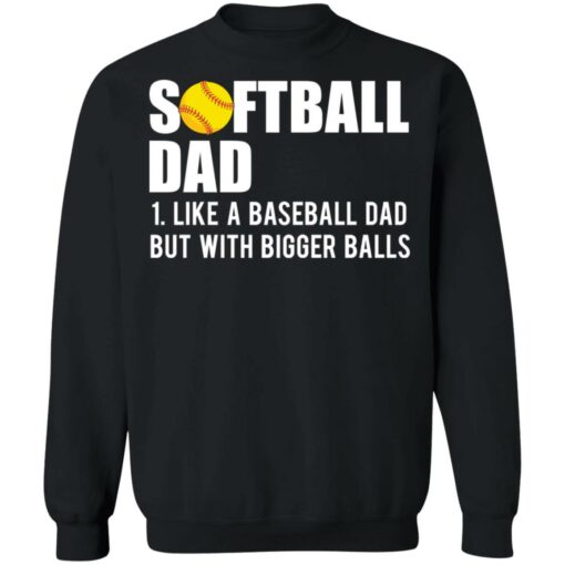 Softball dad like a baseball dad but with bigger balls shirt