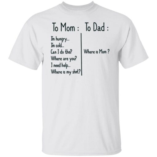 To Mom I’m hungry to Dad where is mom shirt