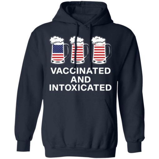 Vaccinated and intoxicated America flag beer shirt