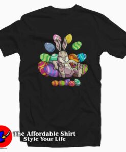 Easter Lazy Bunny Colorful Eggs Unisex T-shirt On Sale Easter Lazy Bunny Colorful Eggs Unisex T-shirt On Sale