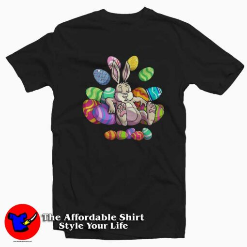 Easter Lazy Bunny Colorful Eggs Unisex T-shirt On Sale