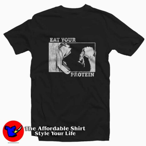 Eat Your Protein Attack On Titan Anime Graphic T-Shirt On Sale