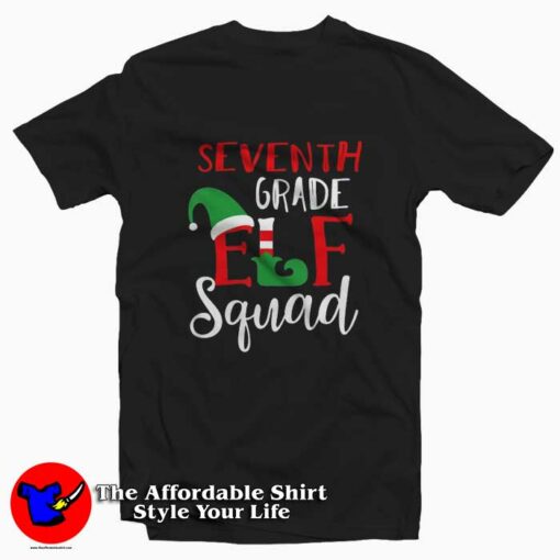 Elf Squad Seventh Grade Christmas T-shirt On Sale