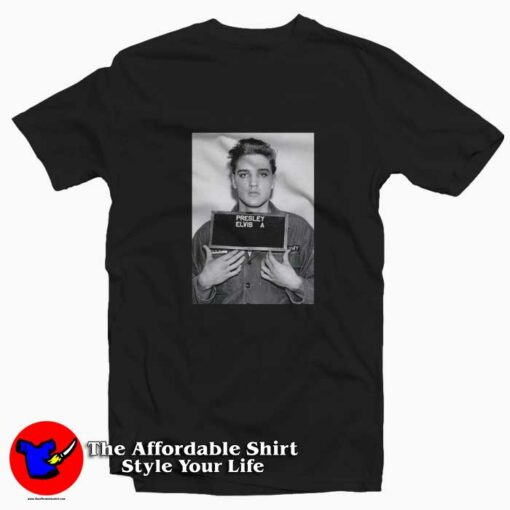 Elvis Aaron Presley Mugshot Rock Unisex T-shirt On Sale