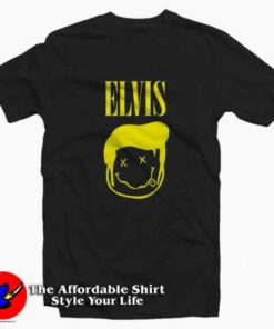 Elvis Presley Funny Parody Nirvana Logo T-shirt On Sale Elvis Presley Funny Parody Nirvana Logo T-shirt On Sale