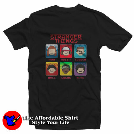 Extra Soft Stranger Things 8 Bit Graphic T-Shirt On Sale