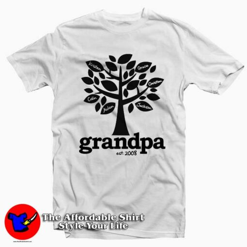 Family Tree Grandpa Established Tshirt For Gift Easter Day