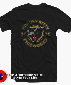 Fireworks Funny Cat Kranky Kitty Unisex T-shirt On Sale Fireworks Funny Cat Kranky Kitty Unisex T-shirt On Sale