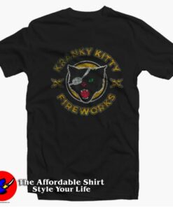 Fireworks Funny Cat Kranky Kitty Unisex T-shirt On Sale Fireworks Funny Cat Kranky Kitty Unisex T-shirt On Sale