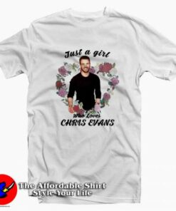 Flowers Heart Just a girl who loves Chris Evans T-shirt On Sale Flowers Heart Just a girl who loves Chris Evans T-shirt On Sale