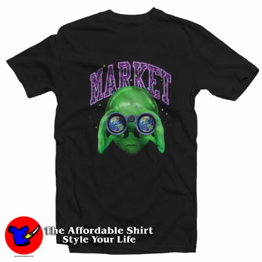 Funny Alien Sightseeing Market Unisex T-Shirt On Sale