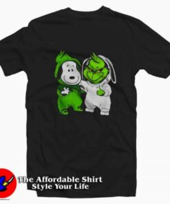 Funny Baby Snoopy and baby Grinch T-shirt On Sale Funny Baby Snoopy and baby Grinch T-shirt On Sale