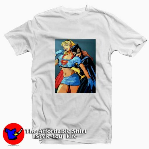 Funny Batgirl Grab Boobs Sexy Supergirl T-shirt On Sale