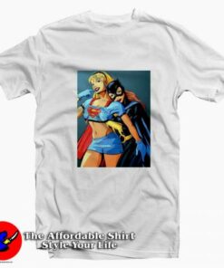 Funny Batgirl Grab Boobs Sexy Supergirl T-shirt On Sale