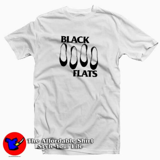 Funny Black Flats Parody Graphic T Shirt Cheap