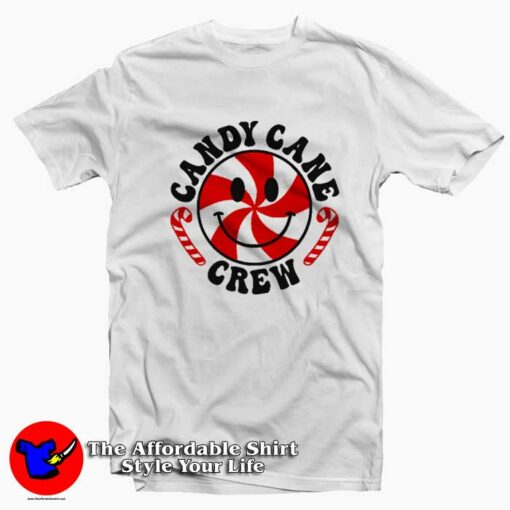 Funny Candy Cane Crew Graphic Unisex T-Shirt On Sale