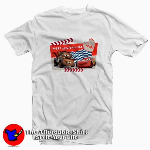 Funny Cartoon Cars Happy Valentine’s Day T-Shirt On Sale