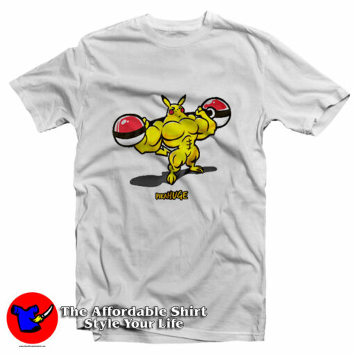 Funny Cartoon Pikachu PikaHuge Unisex T-Shirt On Sale