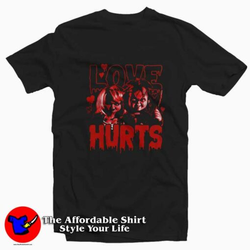 Funny Chucky Love Hurts Graphic T-Shirt On Sale