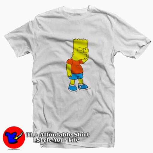 Funny Confused The Simpsons Bart White T-Shirt On Sale