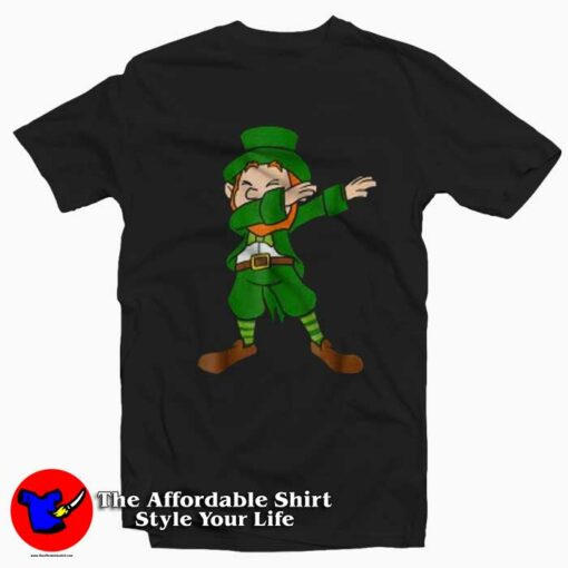 Funny Dabbing Leprechaun Saint Patty T-Shirt For St Patricks Day