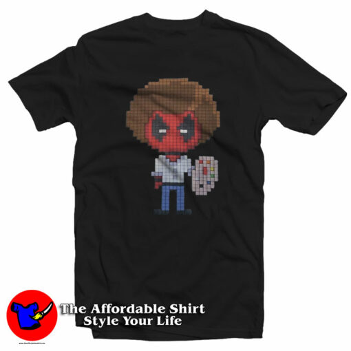 Funny Deadpool x Bob Ross Vintage Unisex T-Shirt On Sale