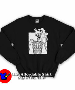 Funny Drinking Coffee Skeleton Sweatshirt On Sale Funny Drinking Coffee Skeleton Sweatshirt On Sale