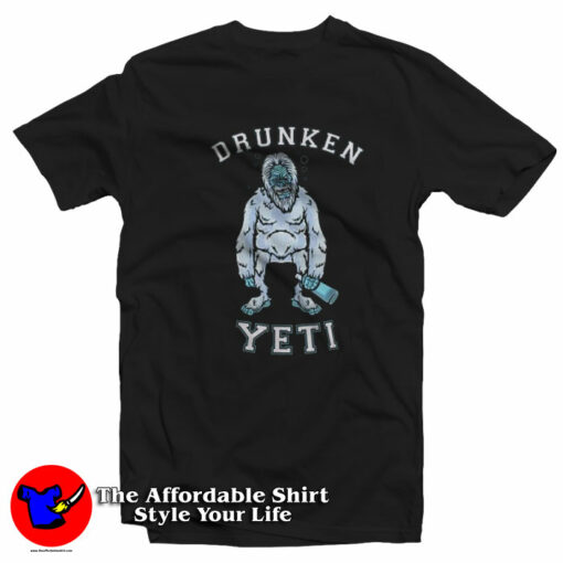 Funny Drunken Yeti Snowman Bigfoot T-Shirt On Sale