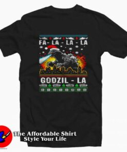 Funny Falalala Godzilla Christmas Unisex T-shirt On Sale Funny Falalala Godzilla Christmas Unisex T-shirt On Sale