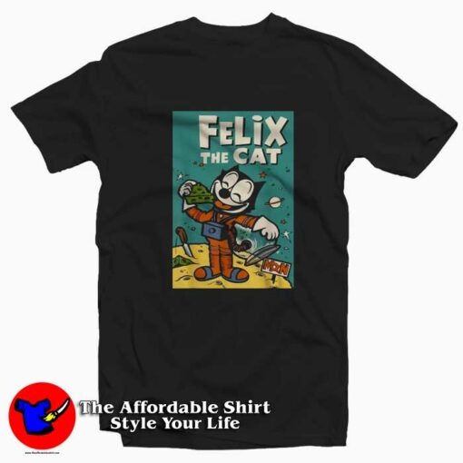 Funny Felix The Cat eats Moon Pie Unisex T-shirt On Sale