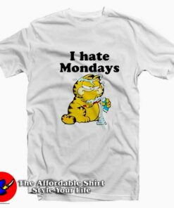 Funny Garfield Hate Mondays Unisex T-shirt On Sale