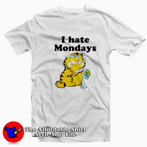 Funny Garfield Hate Mondays Unisex T-shirt On Sale