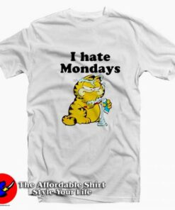 Funny Garfield Hate Mondays Unisex T-shirt On Sale