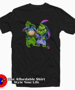 Funny Grinch And Eeyore Winnie The Pooh T-shirt On Sale Funny Grinch And Eeyore Winnie The Pooh T-shirt On Sale