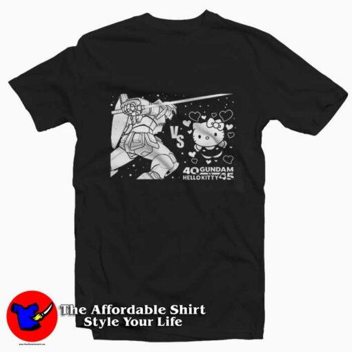 Funny Gundam vs Hello Kitty Unisex T-shirt On Sale