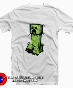 Funny Minecraft Creeper Graffiti Sit Graphic T-Shirt On Sale Funny Minecraft Creeper Graffiti Sit Graphic T-Shirt On Sale
