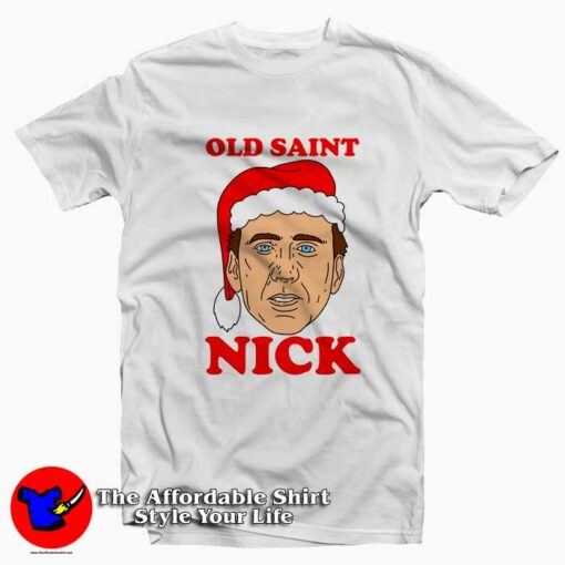 Funny Old Saint Nick Santa Christmas T-shirt On Sale