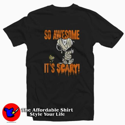 Funny Peanuts Halloween Snoopy Mummy T-shirt On Sale