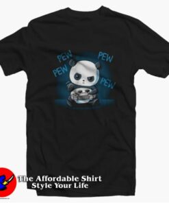 Funny Pew Pew Panda Playing Game Unisex T-Shirt On Sale Funny Pew Pew Panda Playing Game Unisex T-Shirt On Sale