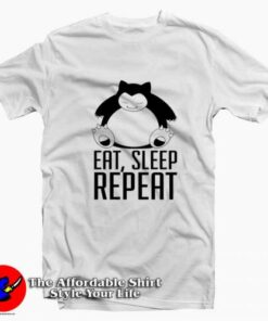 Funny Pokemon Snorlax Eat Sleep Repeat T-shirt On Sale